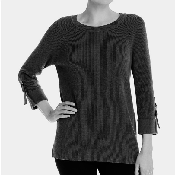 Calvin Klein Belted-Cuff Black Sweater Size Small NWT - Picture 1 of 10